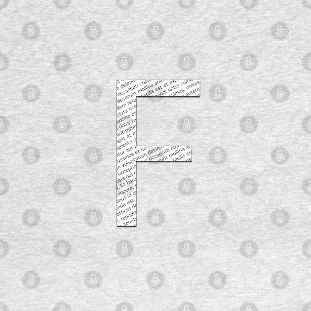 Typographic monogram cutout F by Slownessi